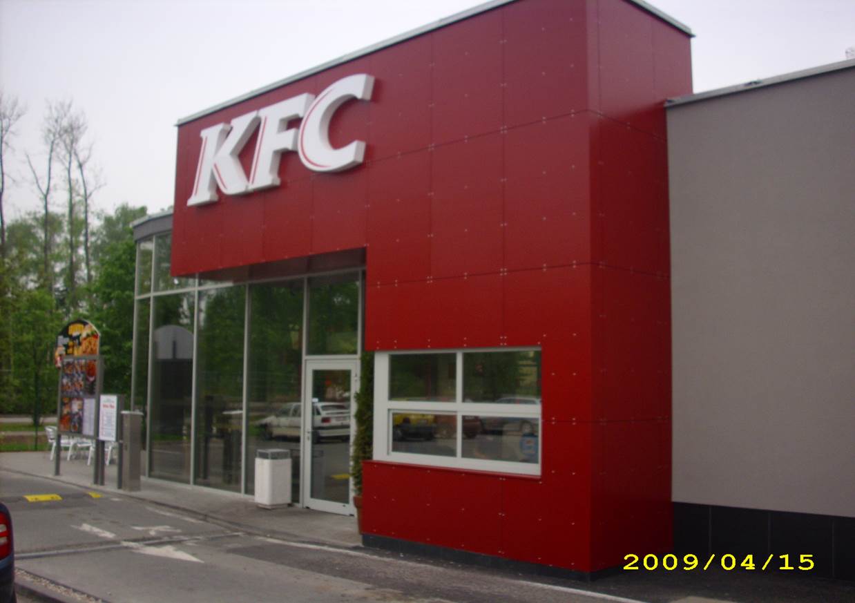 Fasádní systém KFC Hradec Králové